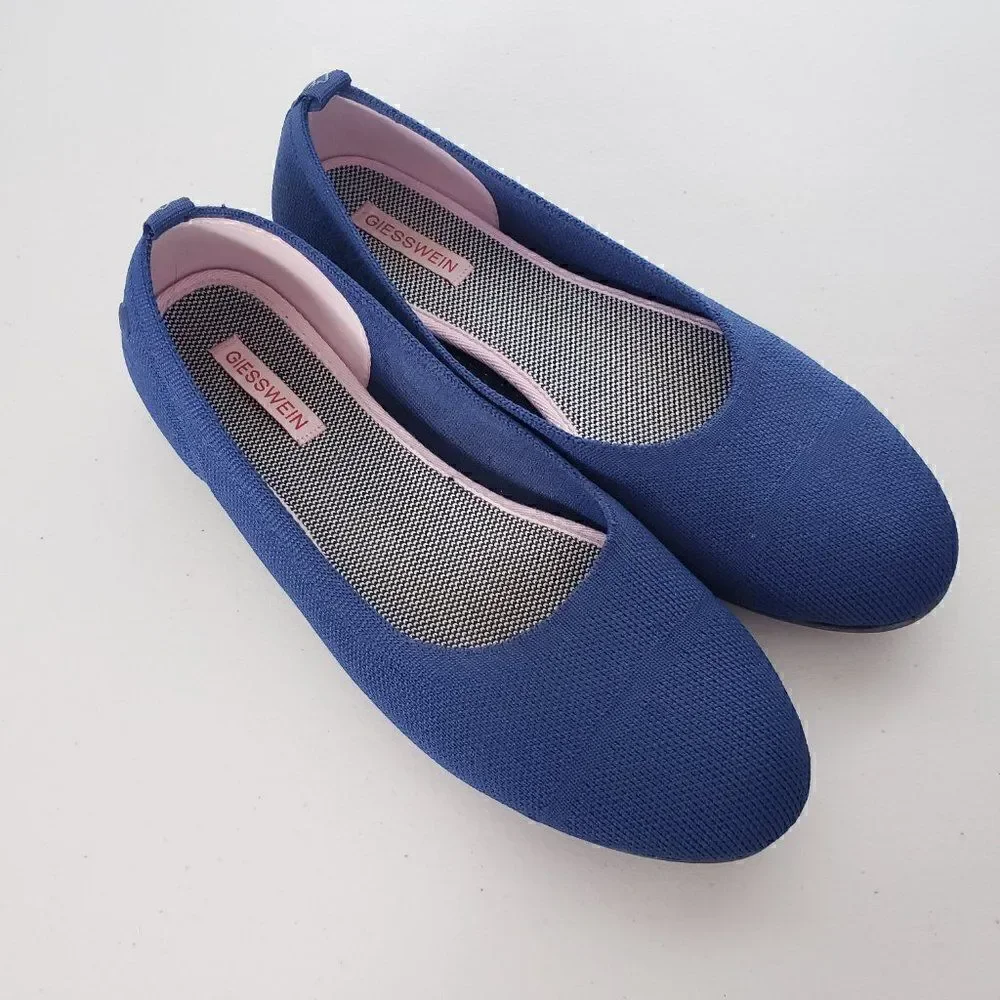 Giesswein Ballet Knit Flats Size EU 40 Dark Blue Washable Comfort